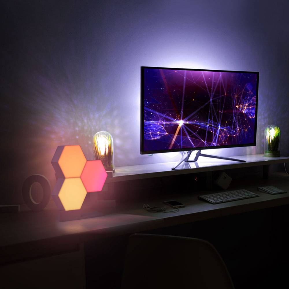 Hexagon LED Smart Light Panel | RGB App-Controlled | Touch Sensor | Modular Wall Light — Prime Trend Market