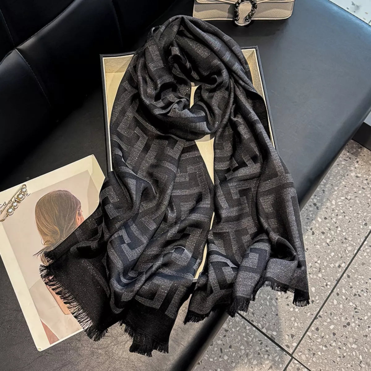 Polyester Raw-Hem Scarf