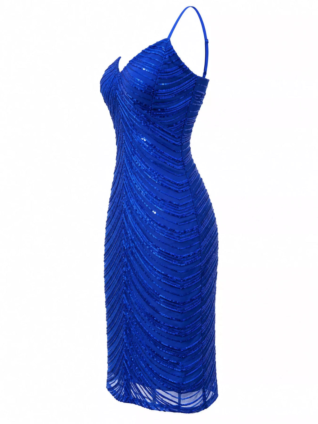 Sequin V-Neck Backless Bodycon Mini Cami Dress