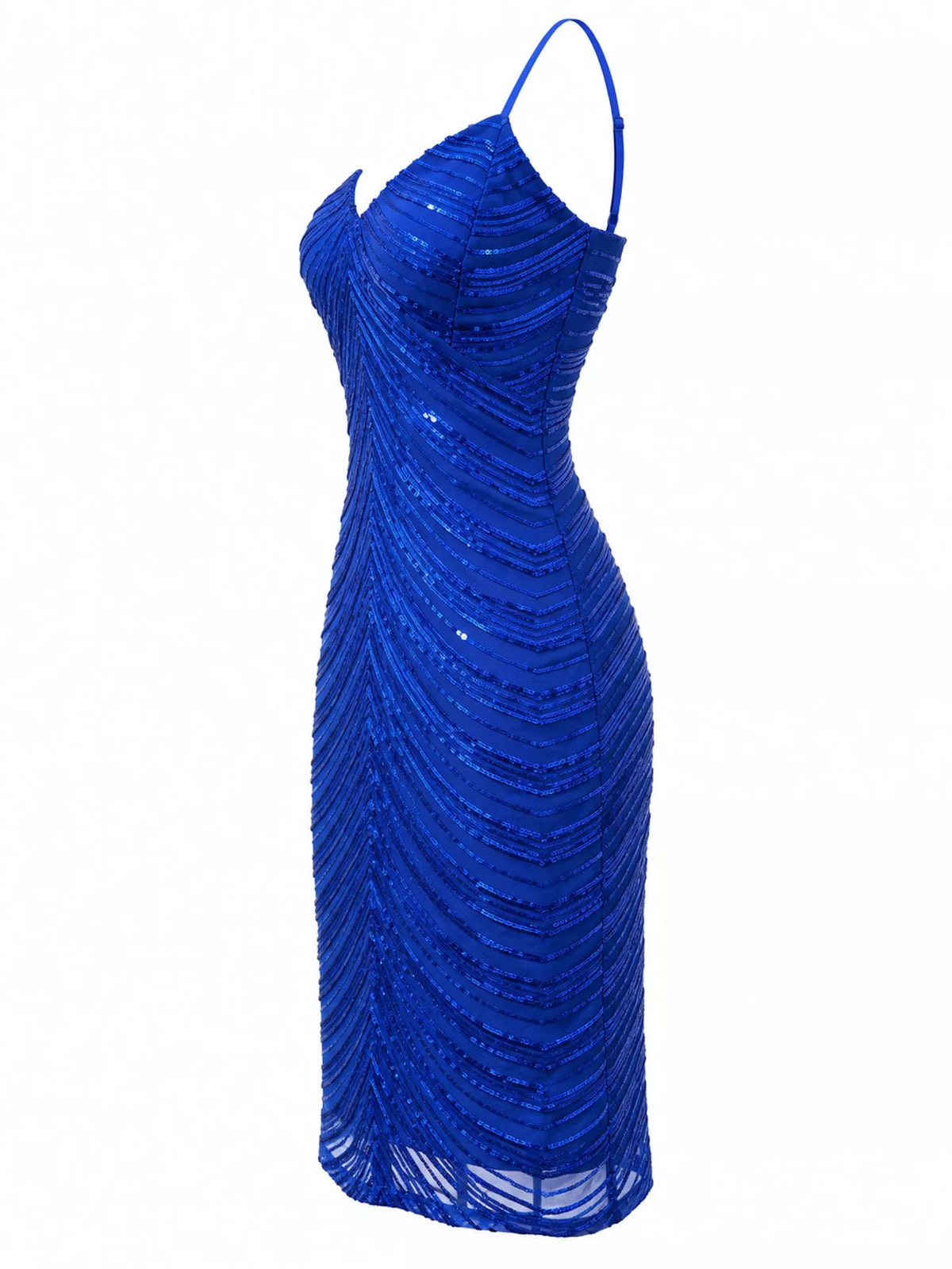Sequin V-Neck Backless Bodycon Mini Cami Dress