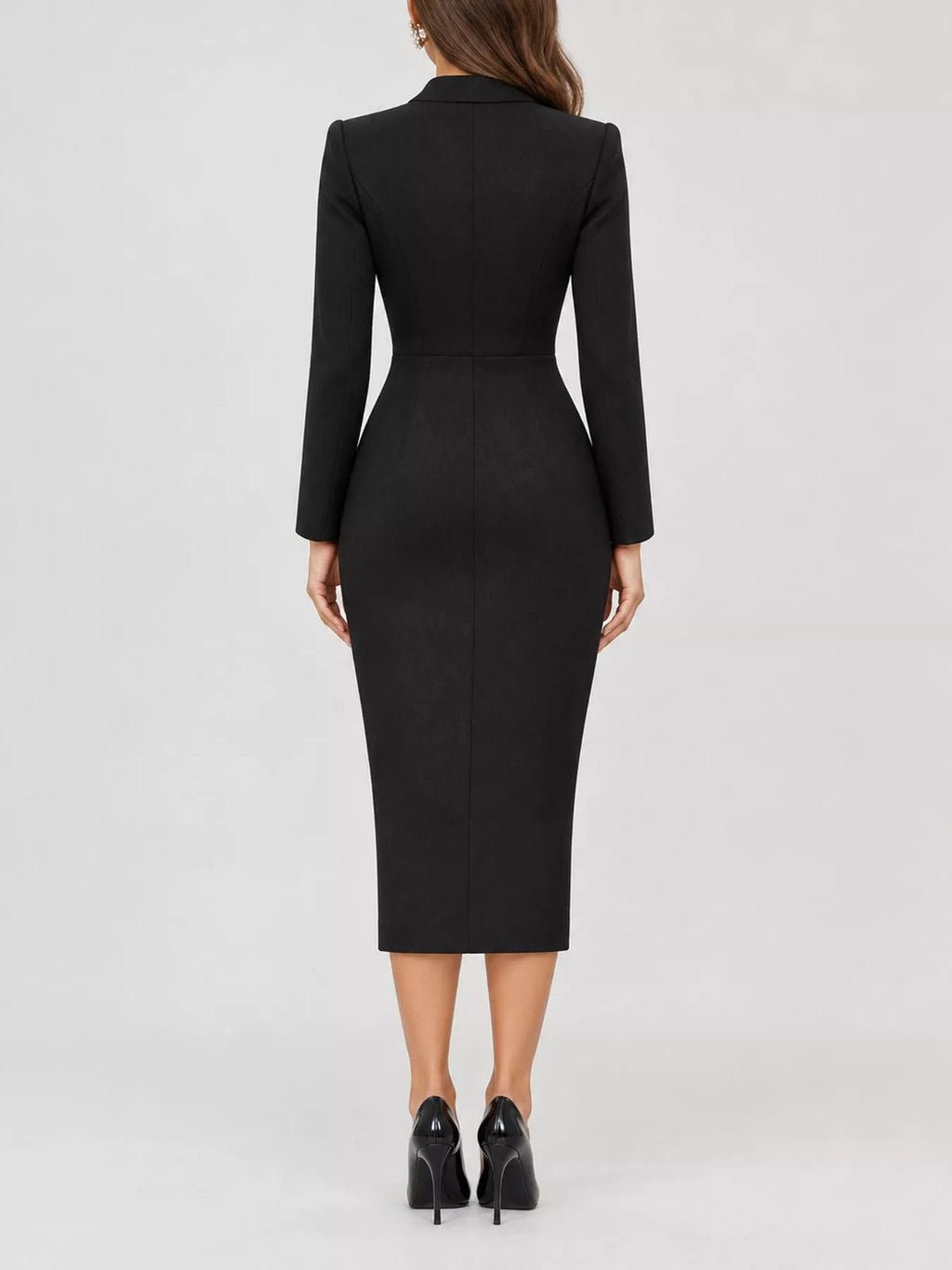 Single-Breasted Blazer Midi Dress | XS–4XL