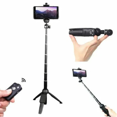 Selfie Stick Tripod with Bluetooth Remote | 40" Portable | iPhone & Android | Black — Prime Trend Market