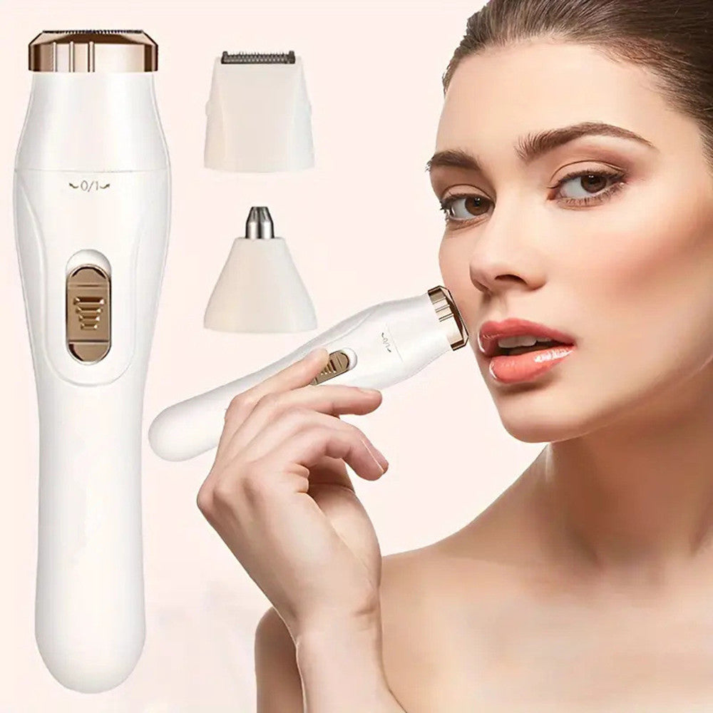 3-in-1 Women's Electric Shaver & Facial Trimmer – USB Rechargeable, IPX7 Waterproof, Full Body Hair Removal — Prime Trend Market