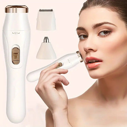3-in-1 Women's Electric Shaver & Facial Trimmer – USB Rechargeable, IPX7 Waterproof, Full Body Hair Removal — Prime Trend Market