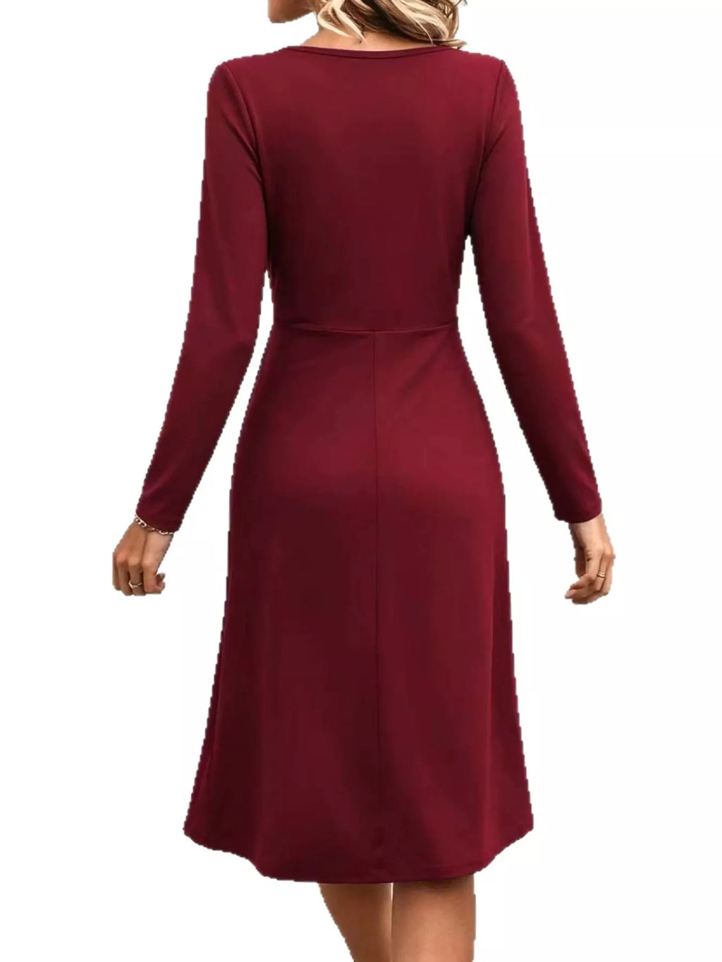 V-Neck Crisscross Ruched Dress, Long-Sleeve & Sleeveless, S–3XL