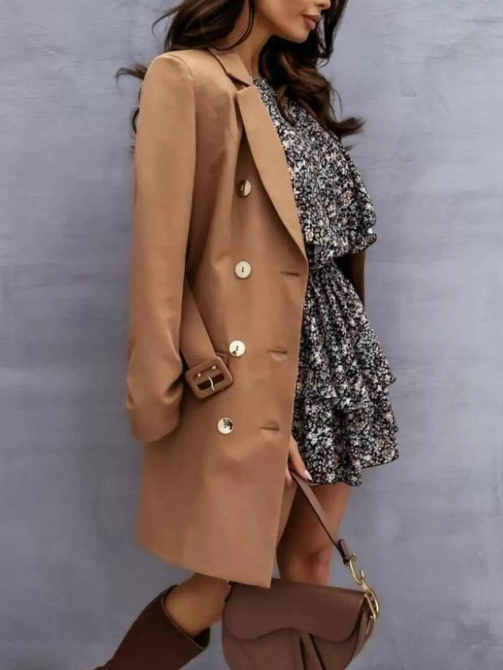 Double-Breasted Belted Blazer Dress