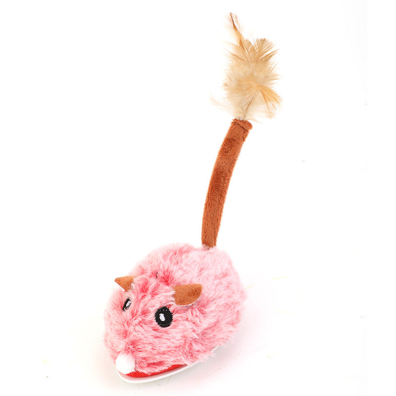 PawHunt Electric Mouse Cat Toy – Auto-Moving Plush Interactive Pole Toy for Cats | 3 Colors — Prime Trend Market