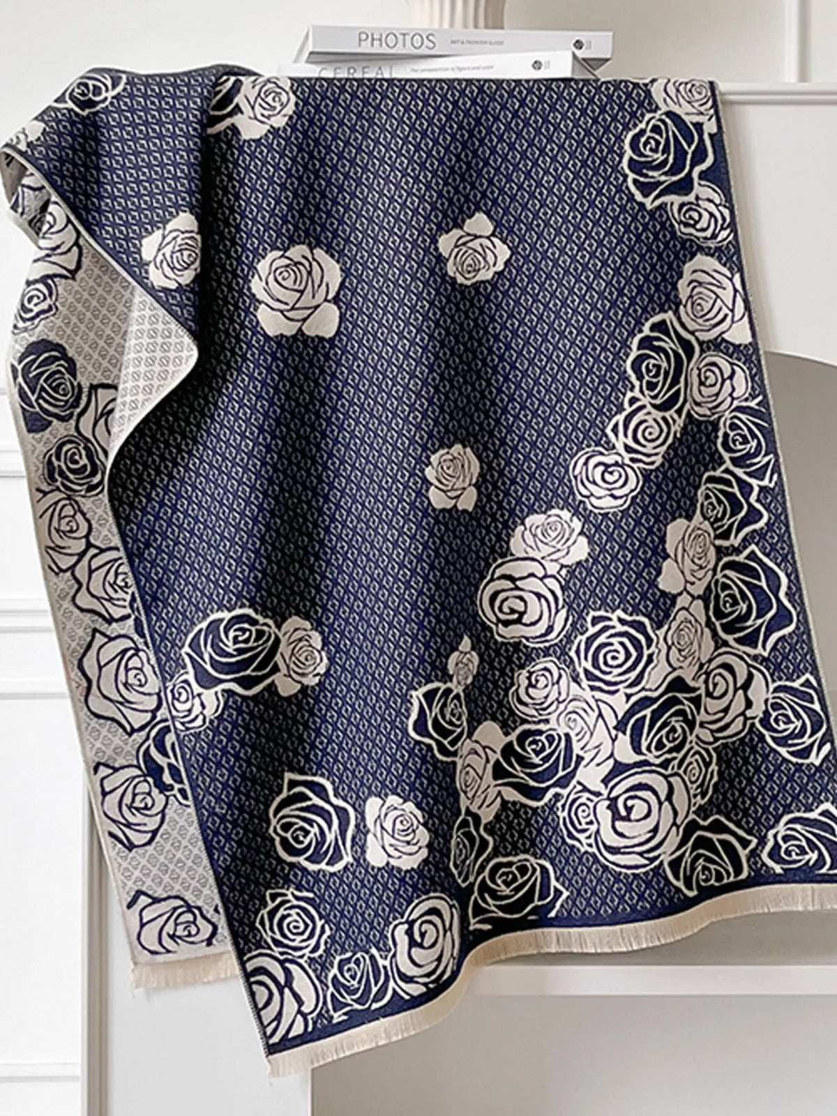 Rose-Pattern Scarf