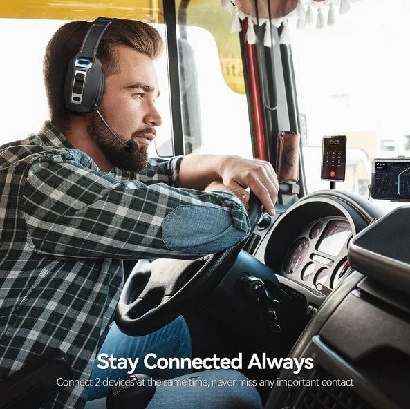 Pro Trucker Bluetooth 5.2 Headset | Noise Cancelling Mic | Wireless Single-Ear — Eliza & Tuan