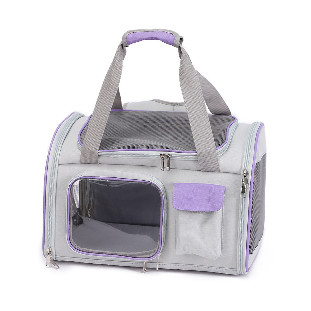 Luxury Foldable Dual-Purpose Pet Shoulder Bag – Cat & Small Dog Carrier — Prime Trend Market