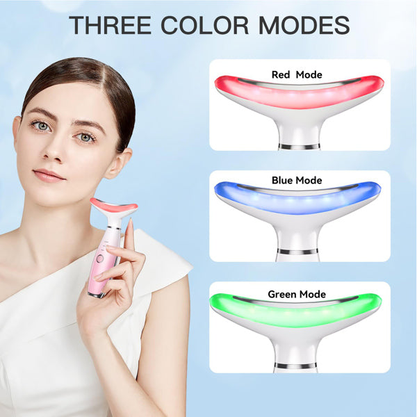 Luxury 3-in-1 EMS Face & Neck Massager — LED Light Therapy, Heat & Vibration Skin Lifting Beauty Device — Eliza & Tuan