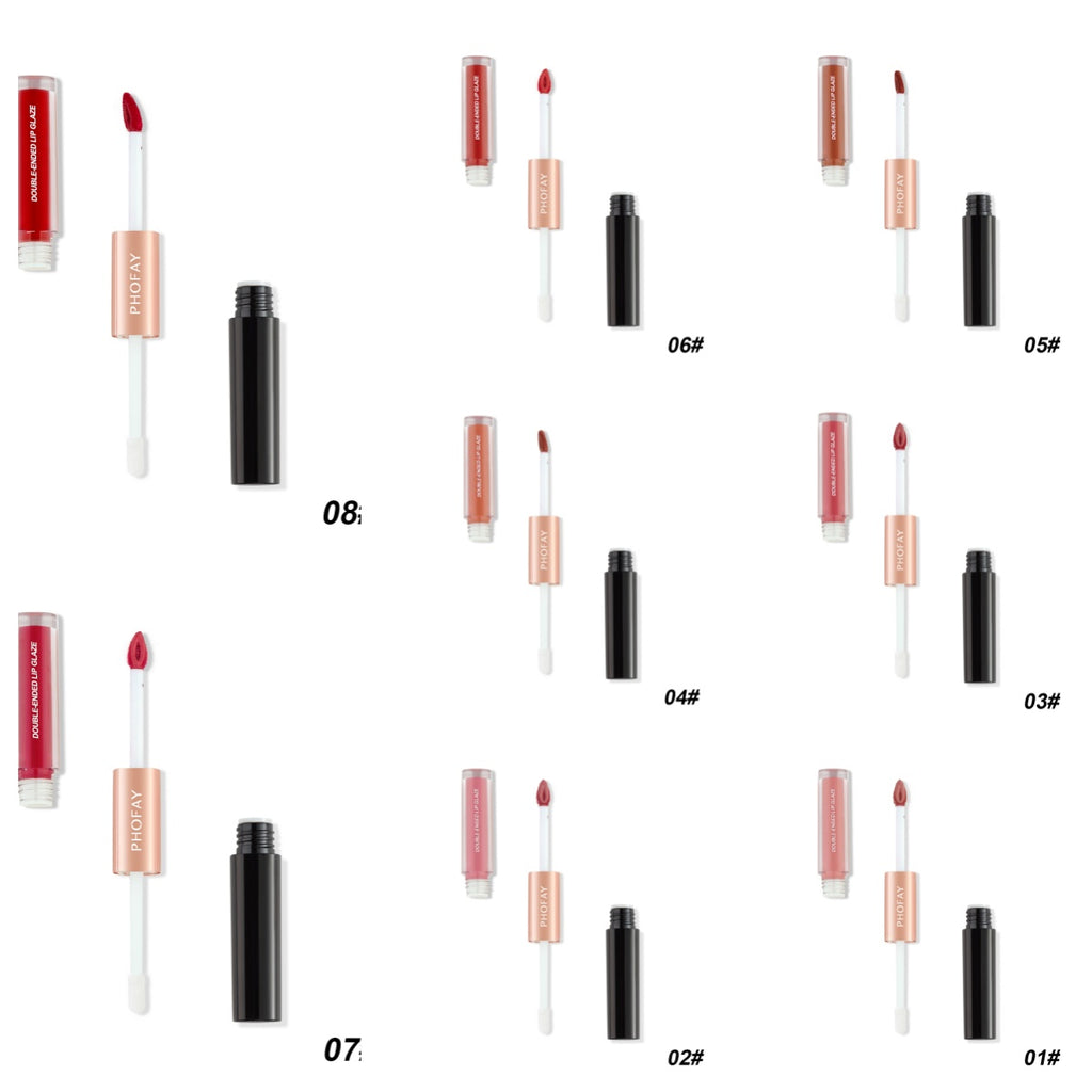 Double Head Non-Stick Lip Gloss — Long-Lasting Color & Glossy Finish | 9 Shades — Prime Trend Market