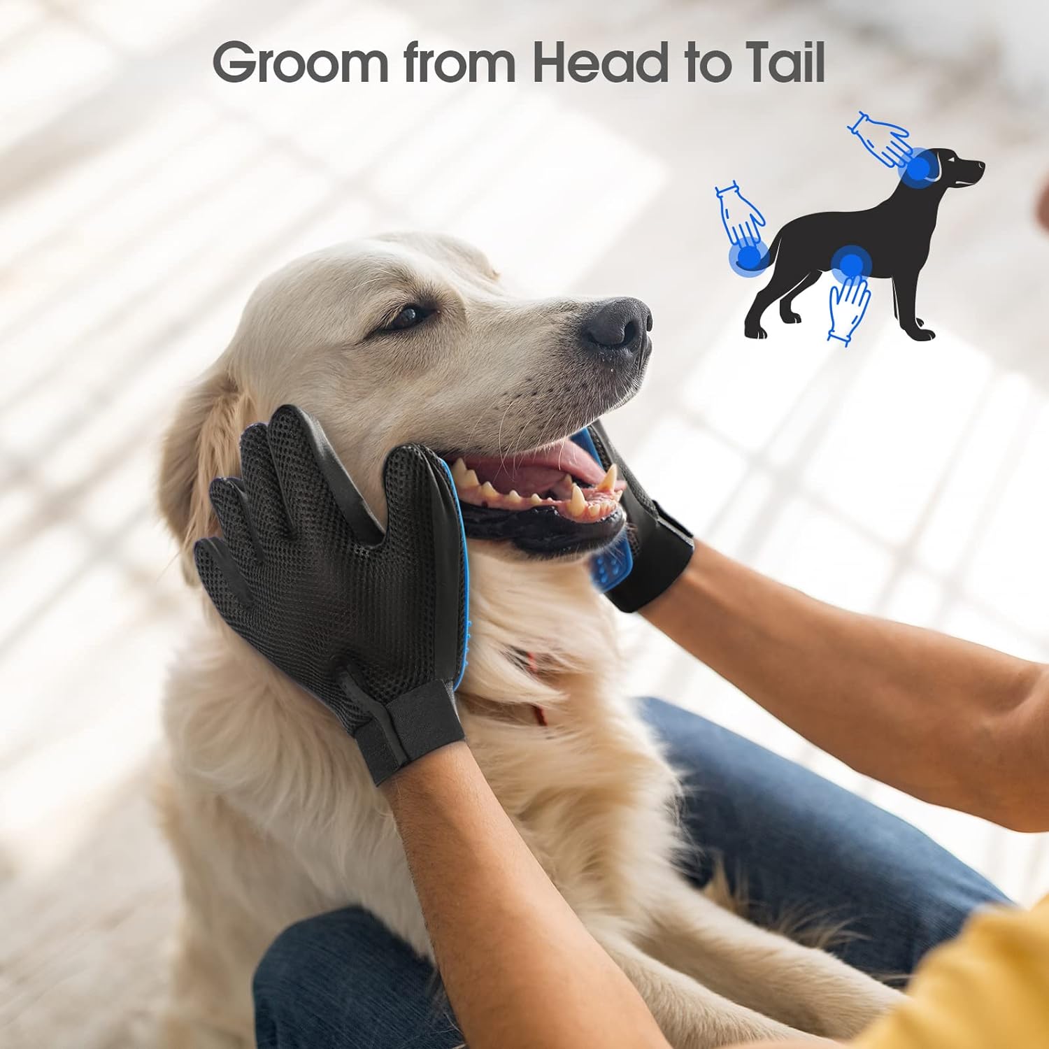Pet Grooming Gloves — Gentle Hair Remover for Dogs & Cats — Prime Trend Market