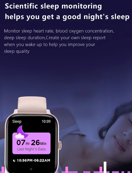 SmartWatch 1.83" BT Fitness Tracker — Heart Rate, Sleep Monitor, BT Calling | Pink & Silver — Prime Trend Market
