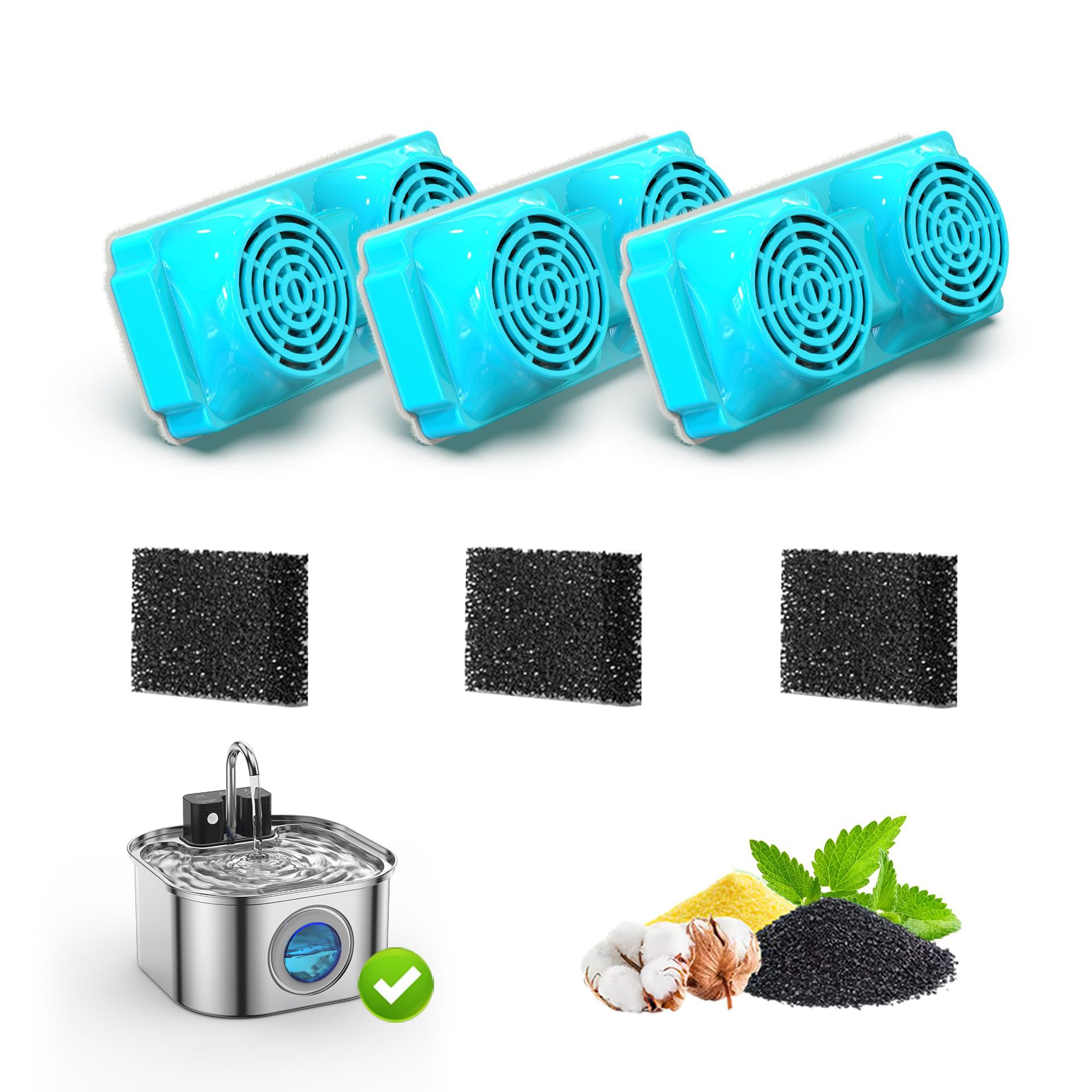 Premium Dog & Cat Water Fountain Filter Set — Double Wing, PP Activated Carbon — Prime Trend Market