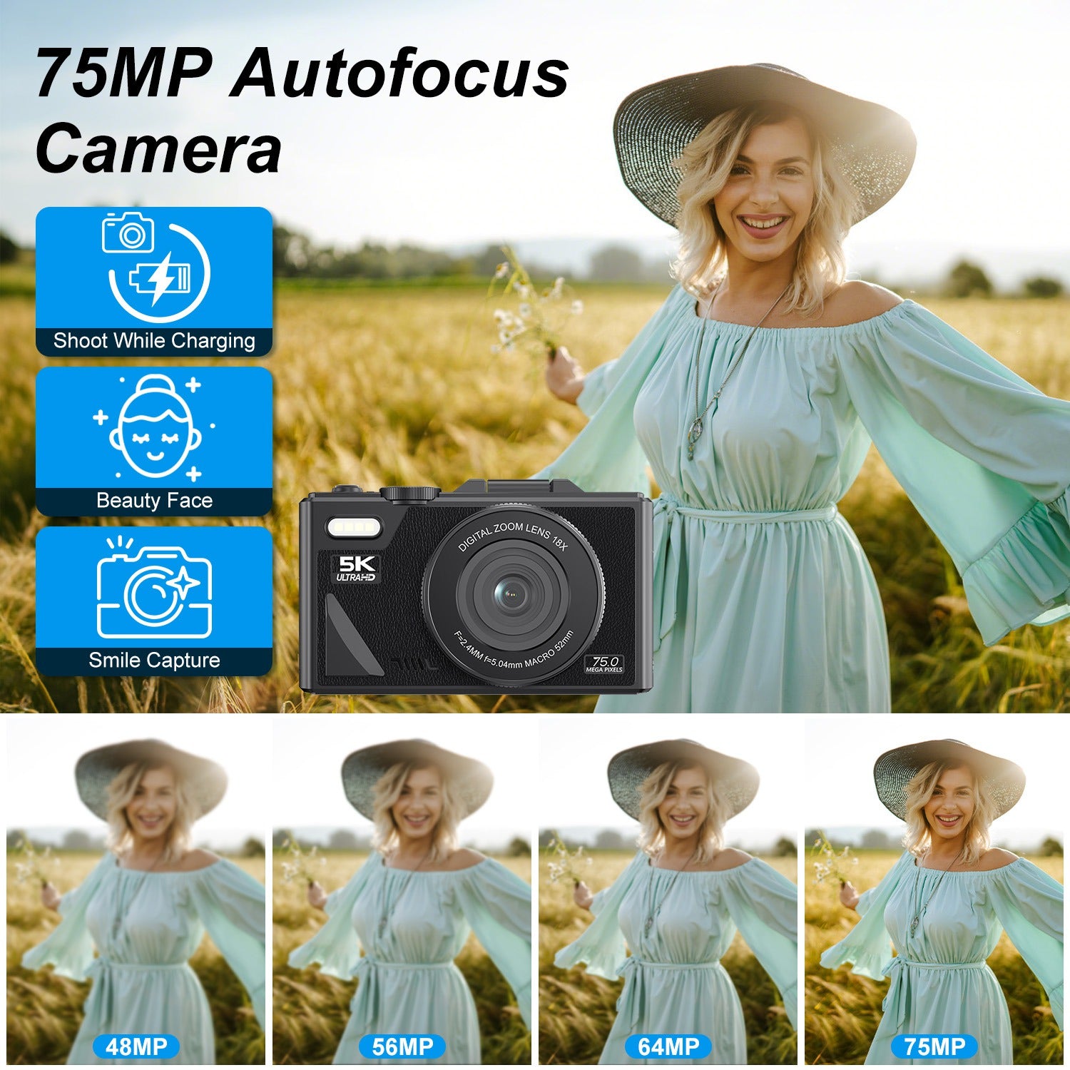 5K WiFi Vlogging Camera with Flip Screen, Fill Light & 2 Batteries — Prime Trend Market