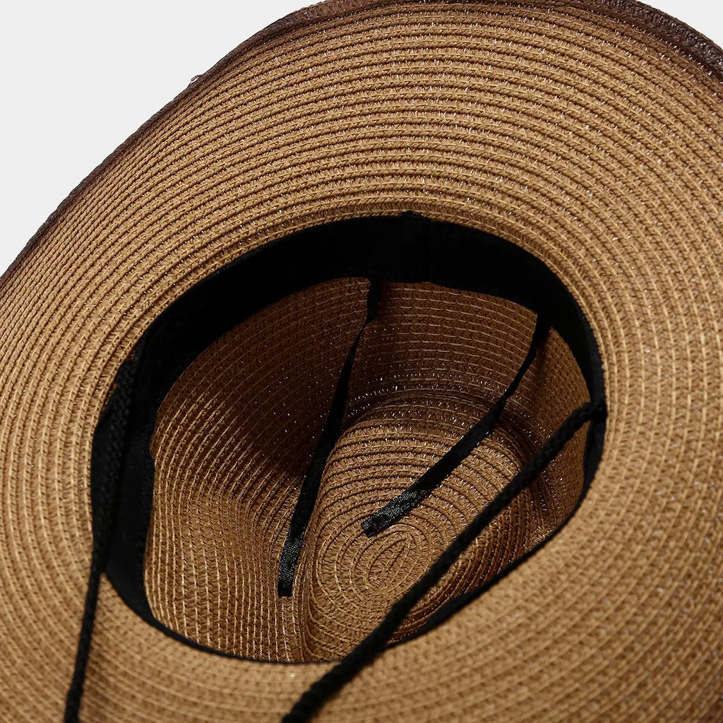 Bull Skull Straw Cowboy Hat