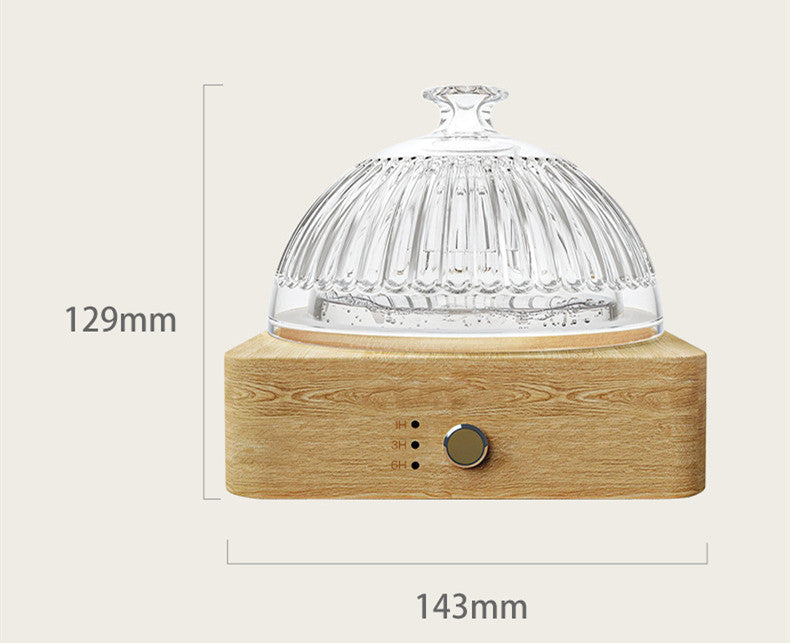 Luxury Solid Wood Glass Aroma Diffuser & Humidifier — Ultrasonic, Aromatherapy, Sleep Aid, Timer — Prime Trend Market