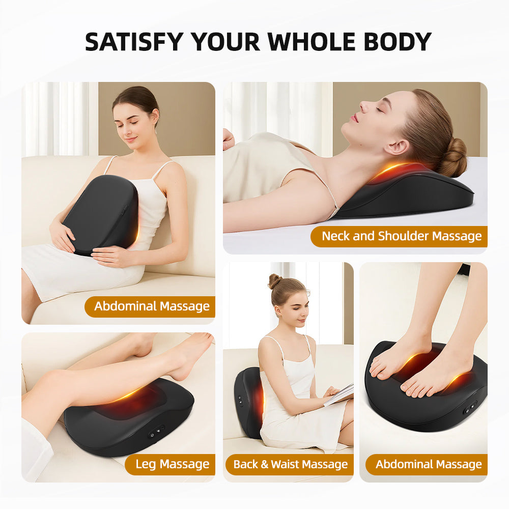 Luxury Smart Massage Cushion with Heat — 3 Speed Neck, Back & Shoulder Massager for Home, Office & Car — Eliza & Tuan