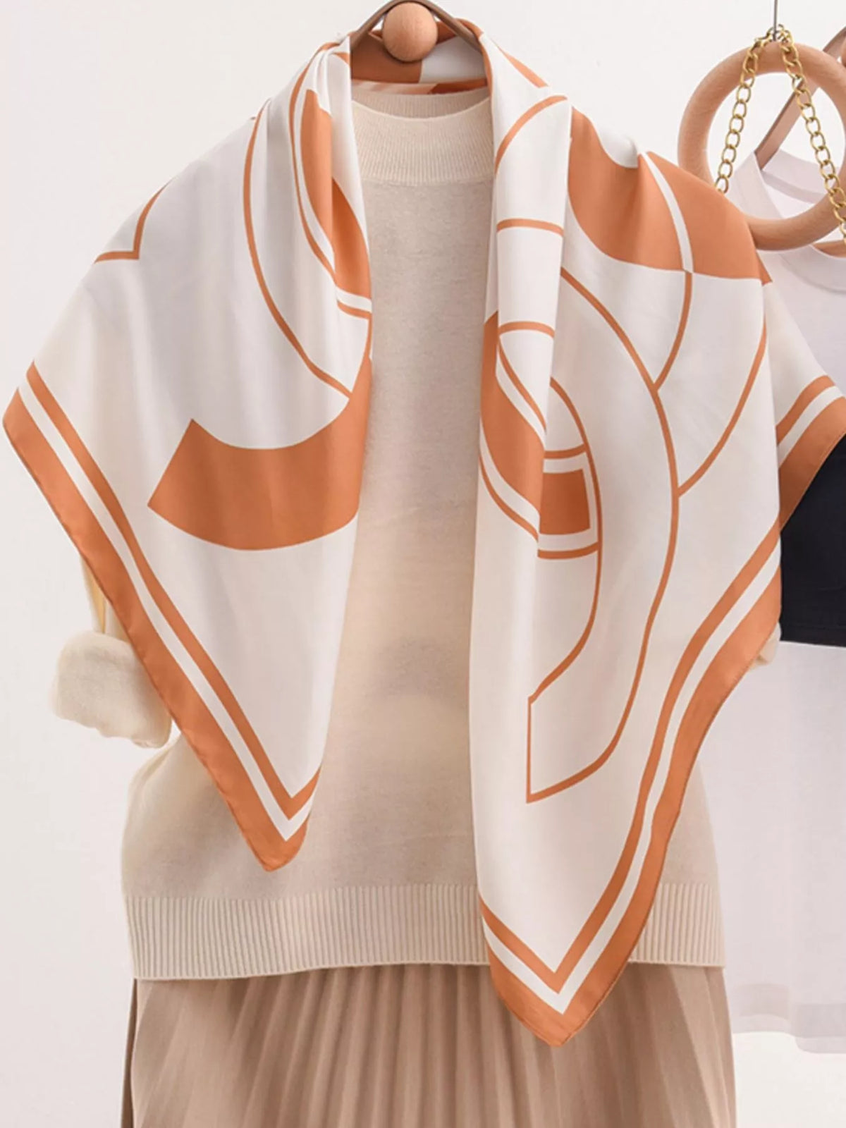 Flower Print Square Scarf