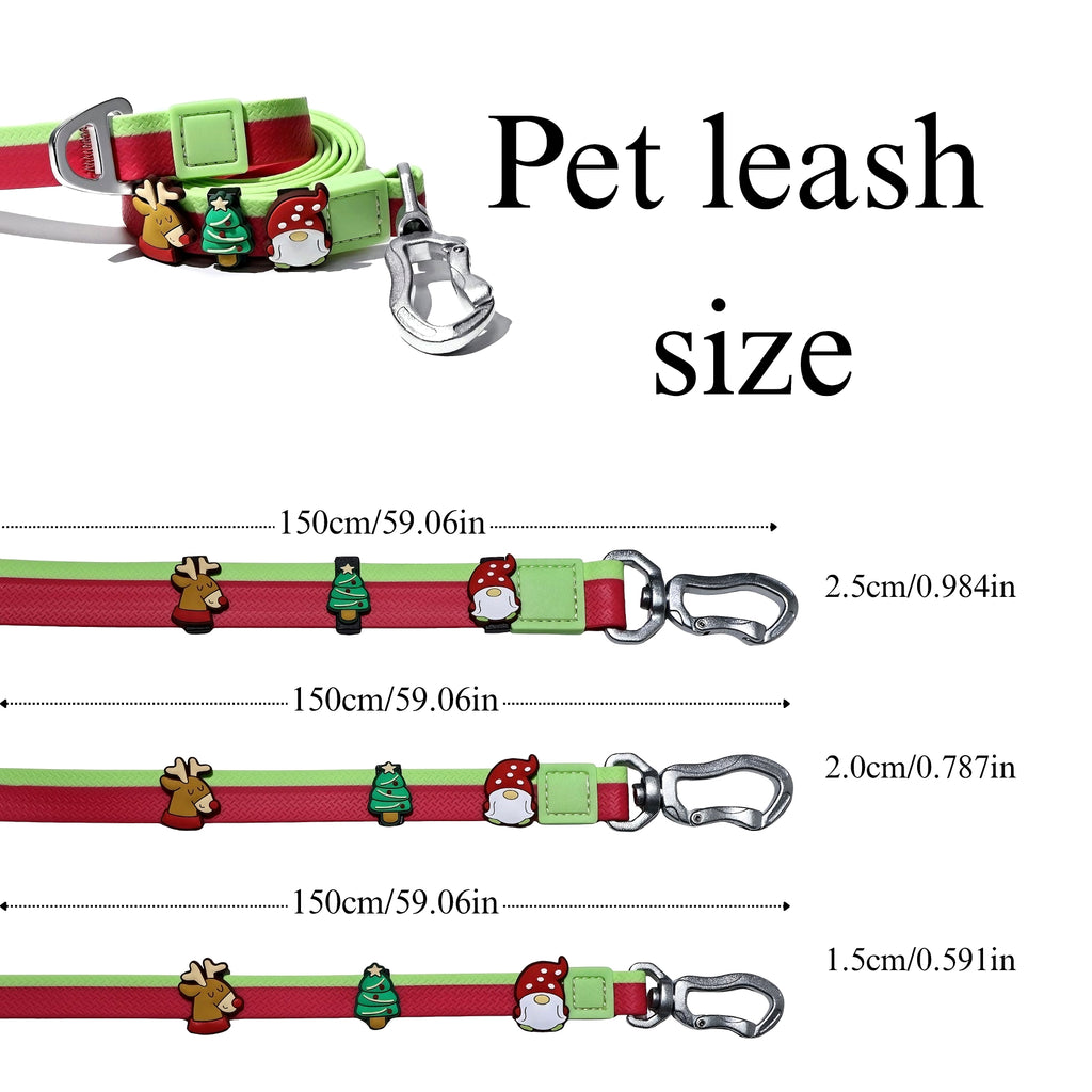 Dual-Color Embossed Pet Leash Set — Waterproof PVC Collar & Leash with DIY Accessories for Dogs — Prime Trend Market