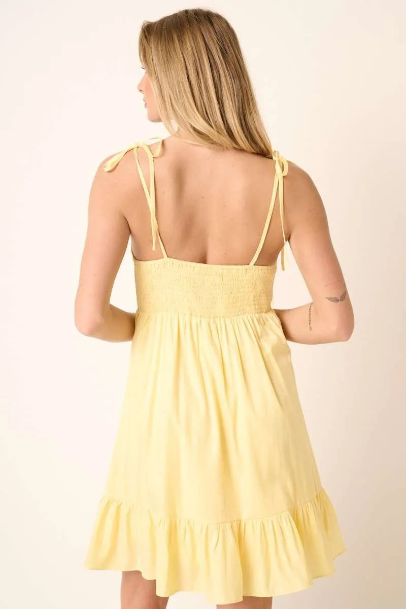 Mittoshop Ruched Tie-Strap Mini Dress