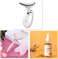 Luxury EMS Neck Lifting & Firming Device — Microcurrent, LED Photon Therapy & Thermal Wrinkle Remover — Eliza & Tuan
