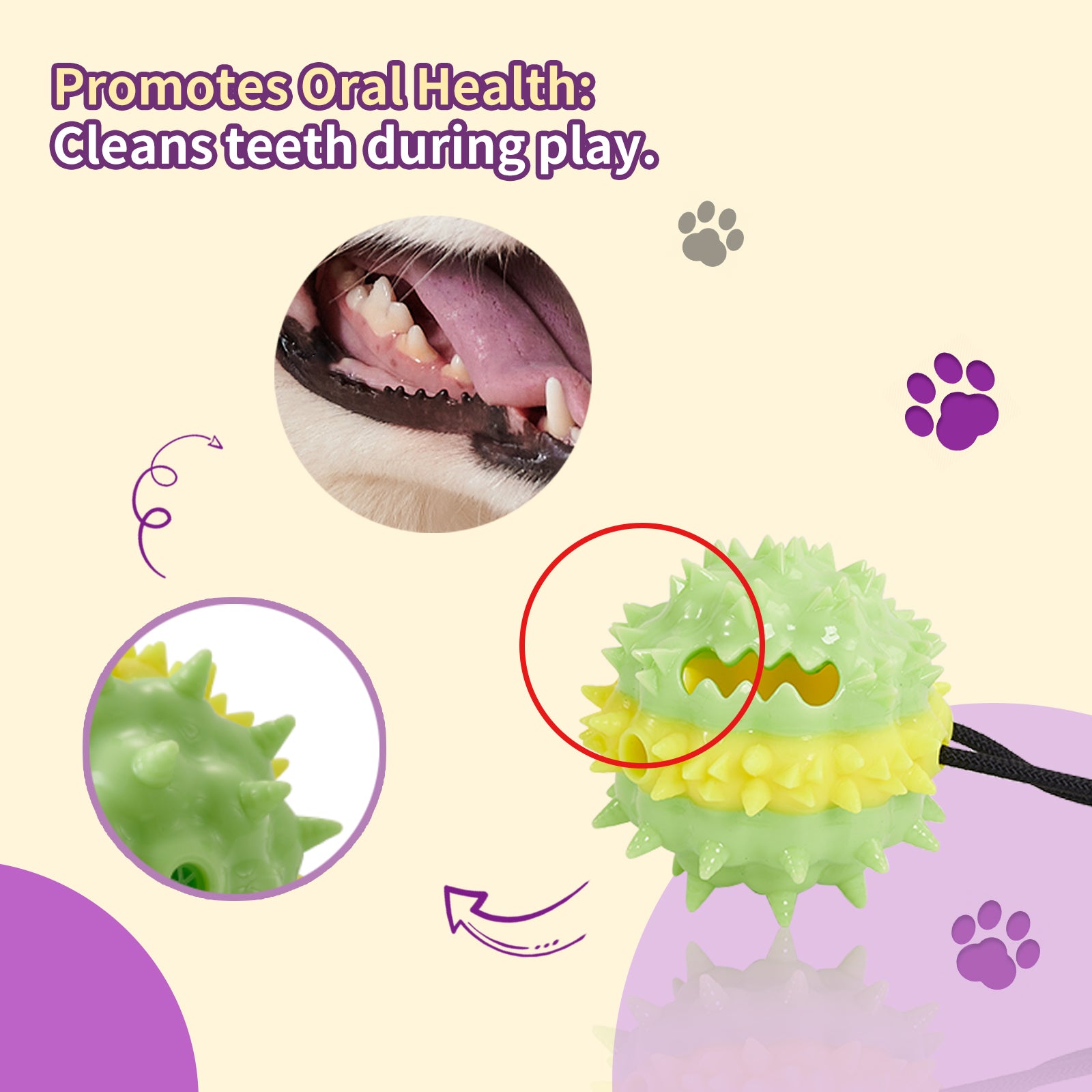 PawTreat 3-in-1 Rope Squeaky Leaking Food Ball Toy – Interactive Treat Dispenser for Cats & Dogs — Prime Trend Market