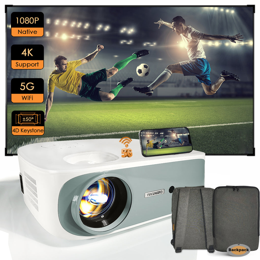 4K Smart Projector — Native 1080P, 9500 Lumens, 5G WiFi, Bluetooth 5.0, 4D Keystone — Prime Trend Market