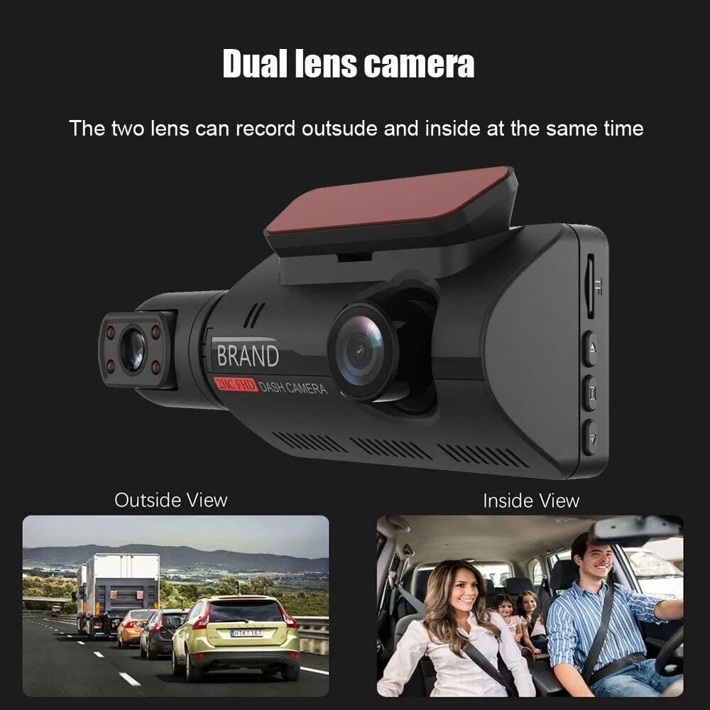 1080P Dual Lens Dash Cam | G-Sensor | Front & Interior Recording | Loop Recording — Prime Trend Market