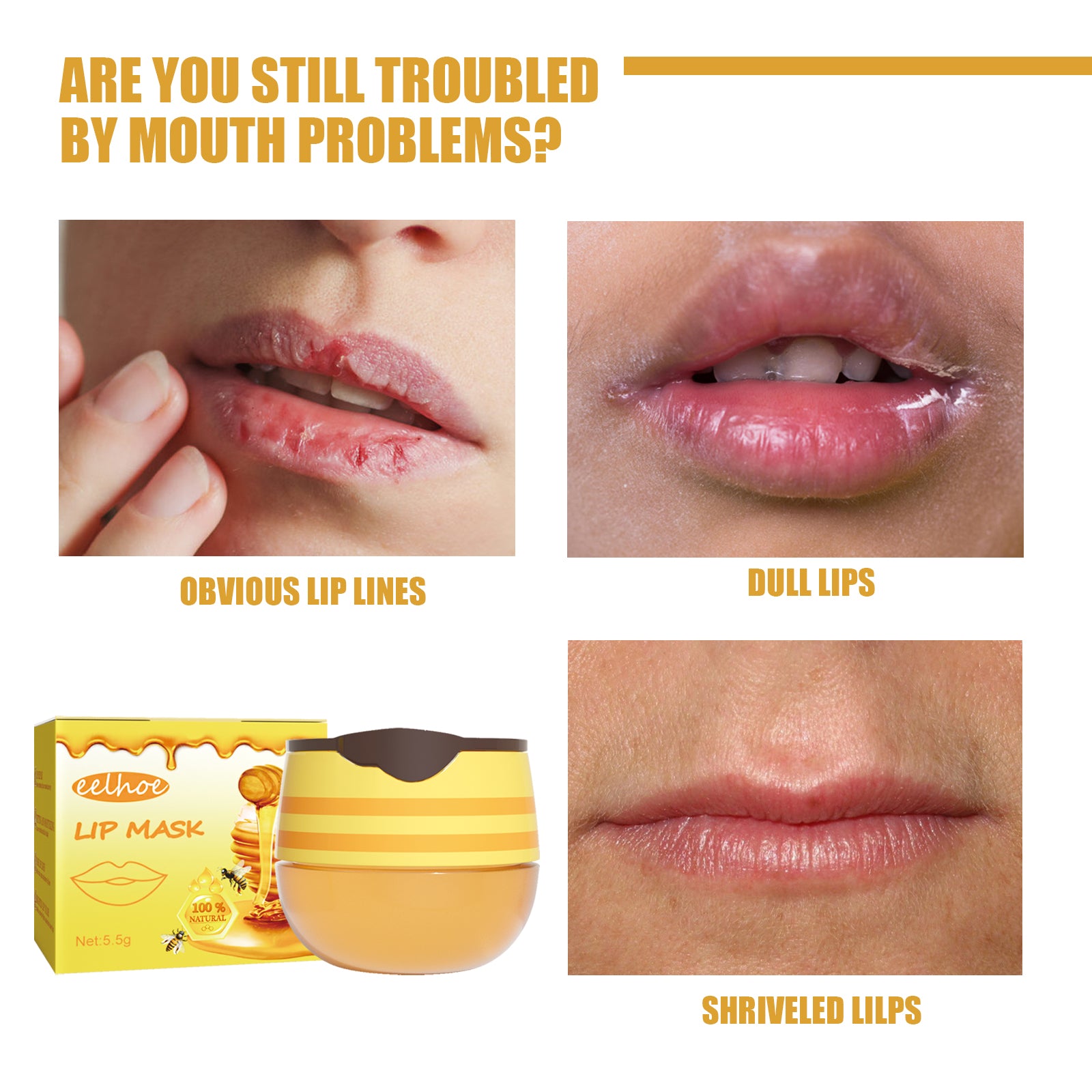 EELHOE Honey Lip Mask — Moisturizing, Exfoliating & Lip Line Repair | Propolis Bee Lipstick — Prime Trend Market