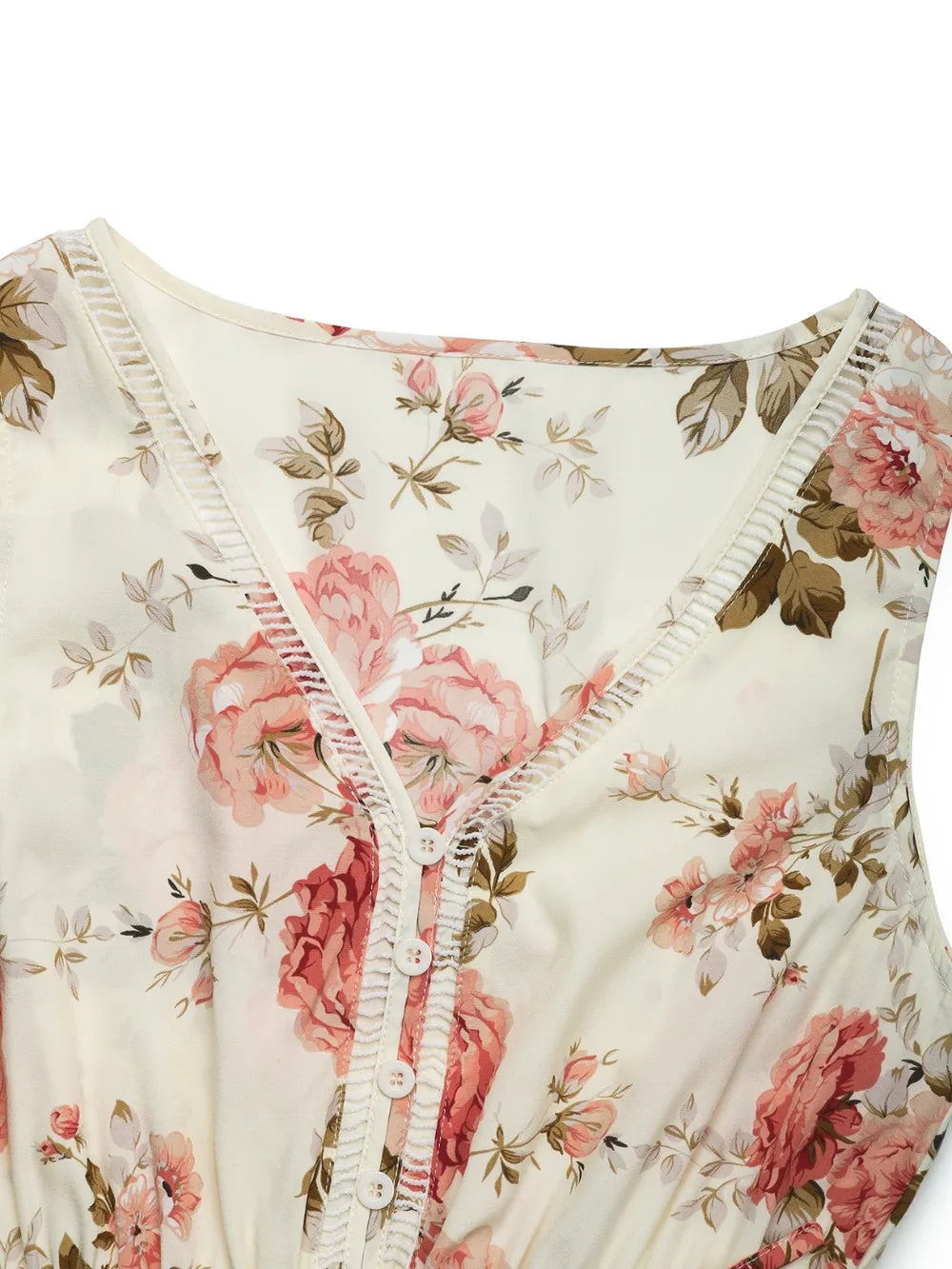 Floral V-Neck Ruffle-Hem Dress