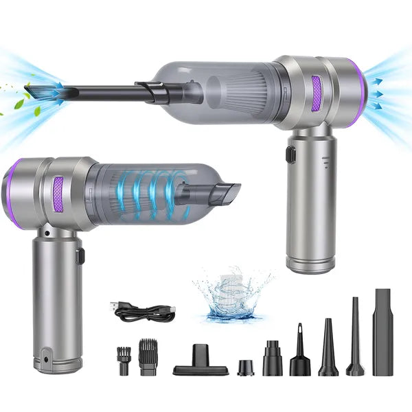 4-in-1 Cordless Car Vacuum & Air Duster — 16,000PA Brushless, 2 Reusable Filters — Eliza & Tuan