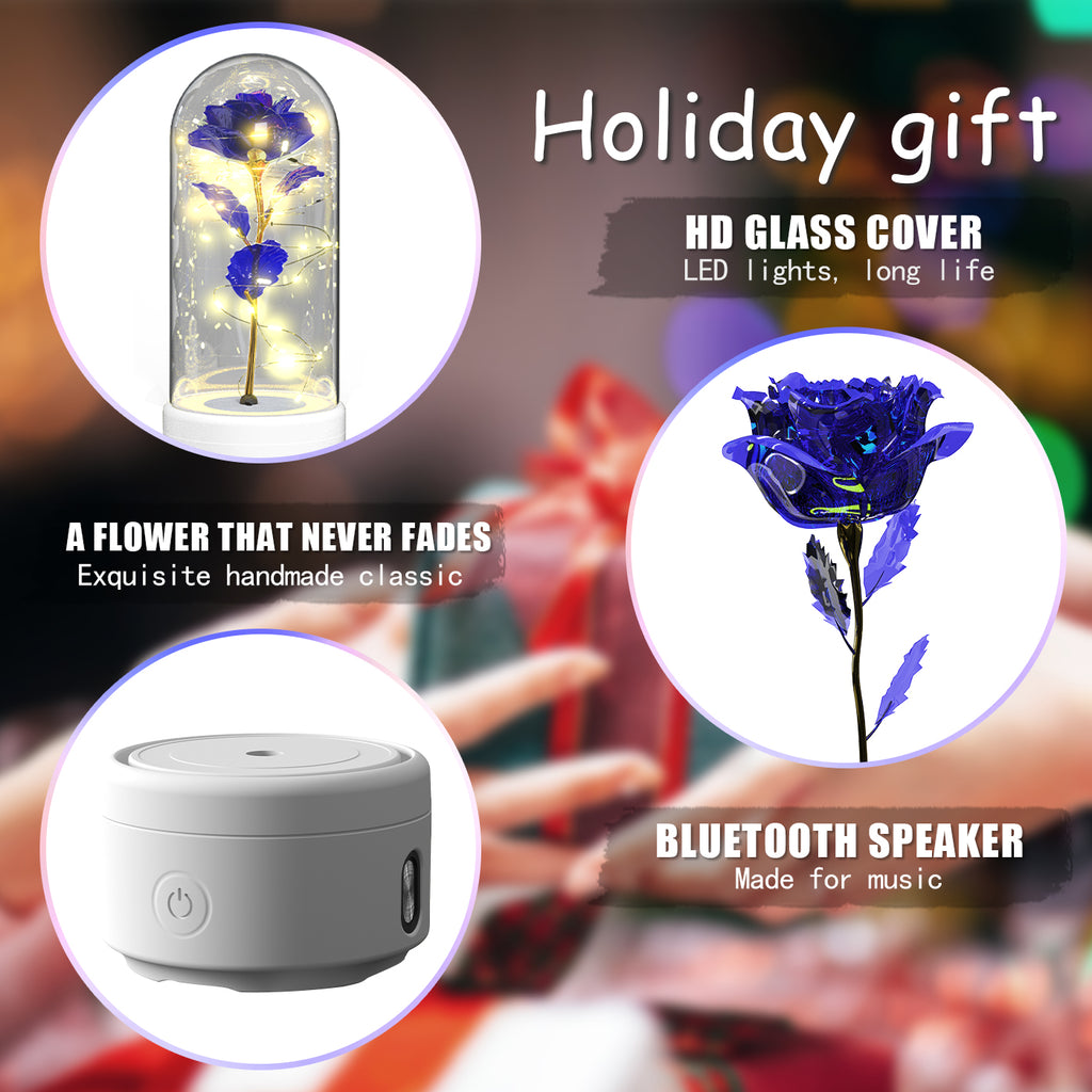 Rose LED Night Light in Glass Dome | Bluetooth Speaker | 10 Colors | Perfect Gift for Her — Prime Trend Market