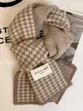 Houndstooth-Pattern Polyester Scarf