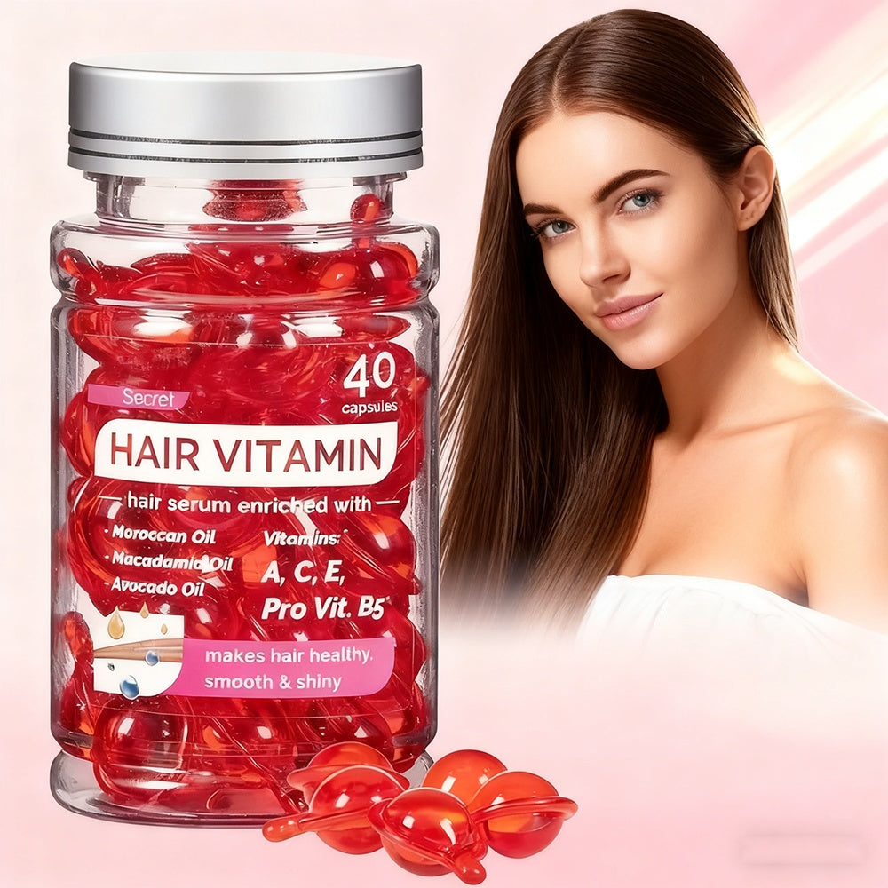 Hair Treatment Serum Capsules — 40 No-Rinse Capsules with Argan, Macadamia & Avocado Oils | Vitamins A, E & Pro B5 | For Women & Men — Prime Trend Market