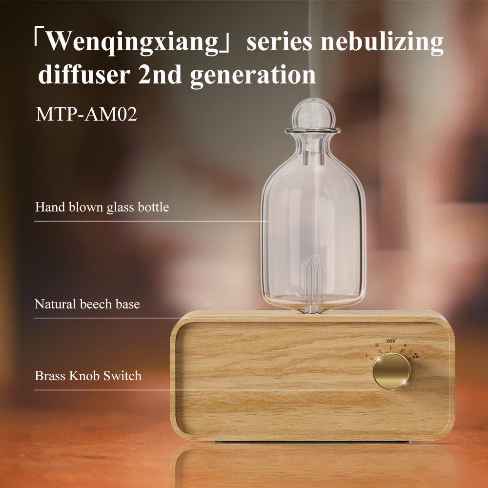 Luxury Waterless Essential Oil Aroma Diffuser — Wood & Glass Scent Machine, Home & Office — Eliza & Tuan