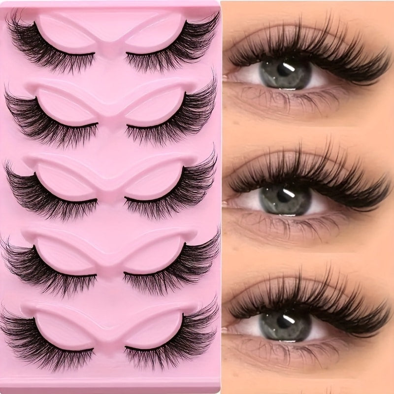 15 Pairs Cat Eye False Eyelashes — 3D Fluffy Wispy Natural Look | Clear Band Manga Lashes — Prime Trend Market
