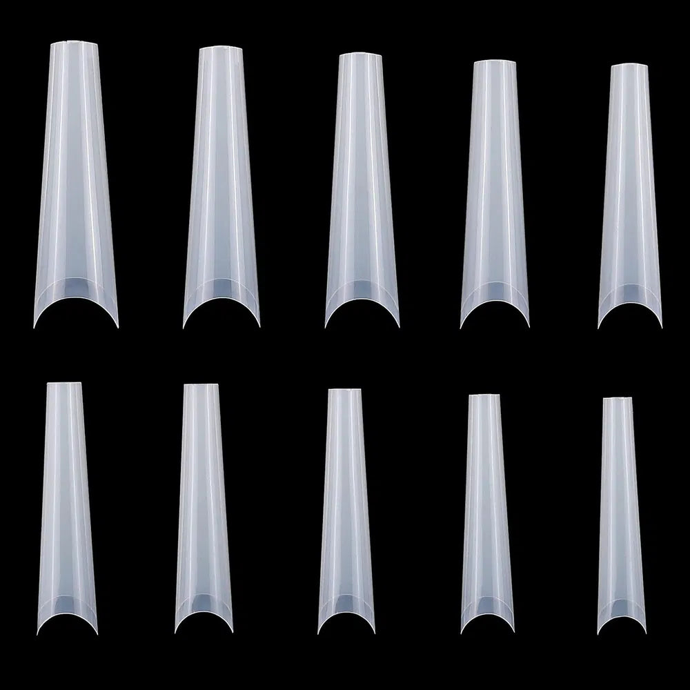 500Pcs C Curve French Nail Tips – 10 Sizes, Natural & Clear — Eliza & Tuan