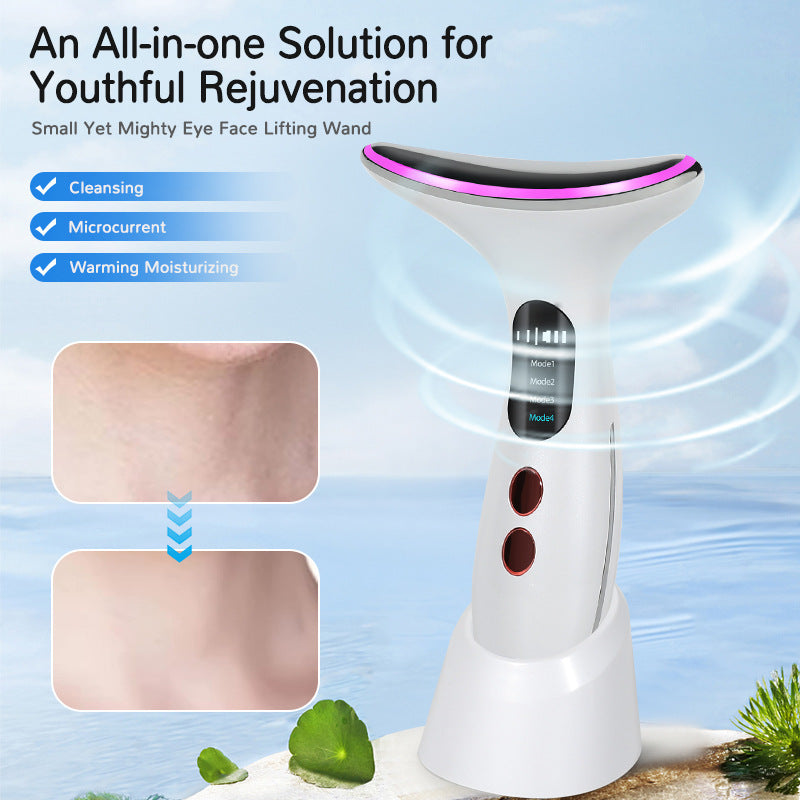 Luxury EMS Color Light Face & Neck Beauty Device — Lift, Firm & Slim with Vibration Massage — Eliza & Tuan