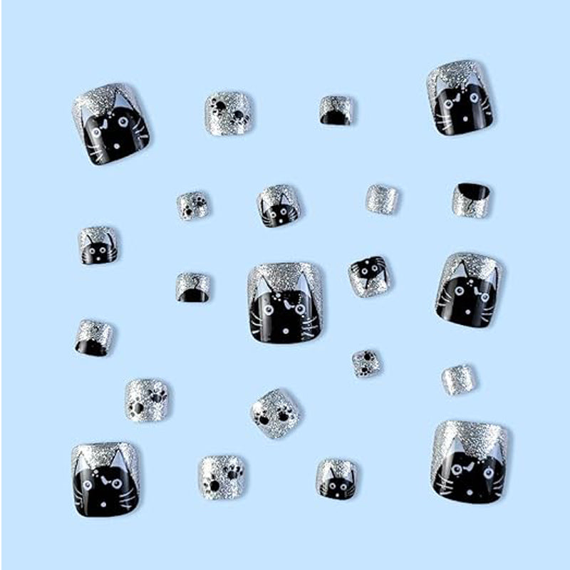 24PCS Press On Toe Nails — Stick On Artificial Fake Toe Nail Set | 24 Sizes — Prime Trend Market
