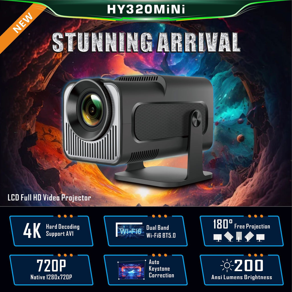 CinemaVision™ HY320 Mini Projector — 720P Android Smart Home Theater — Prime Trend Market