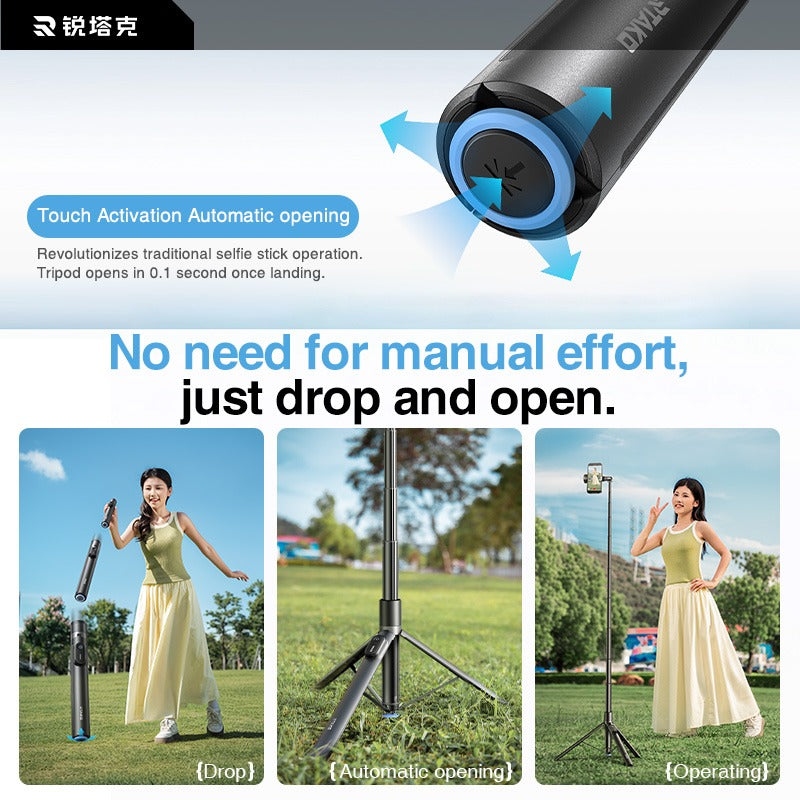 67" Selfie Stick Tripod with Remote — Auto Open, 360° Rotatable, Magnetic for Travel & Live Streaming — Prime Trend Market
