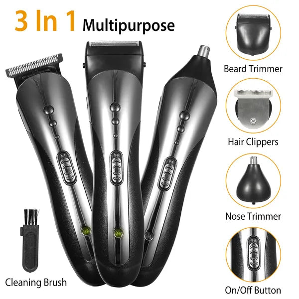 Men's 4-in-1 Electric Grooming Kit | Hair Clipper, Beard Trimmer, Shaver & Nose Trimmer | 60-Min Runtime | Rechargeable — Prime Trend Market