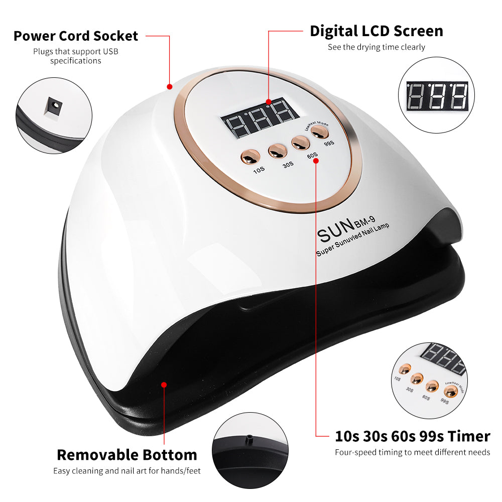 UV LED Nail Lamp – 45 Beads, 4 Timer Settings, LCD Display & Auto Sensor — Prime Trend Market