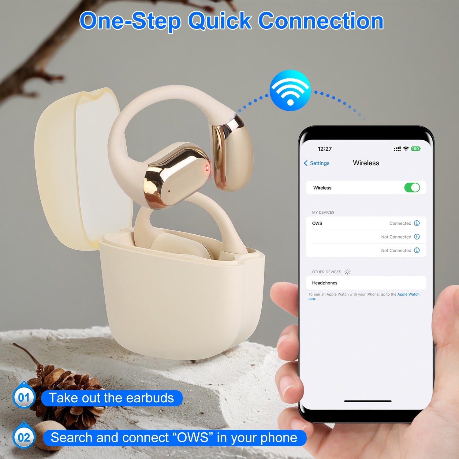 Open Ear Sport Earbuds | Bluetooth 5.4 Earhook | IPX5 Waterproof | 300Hr Standby | LED Case — Prime Trend Market