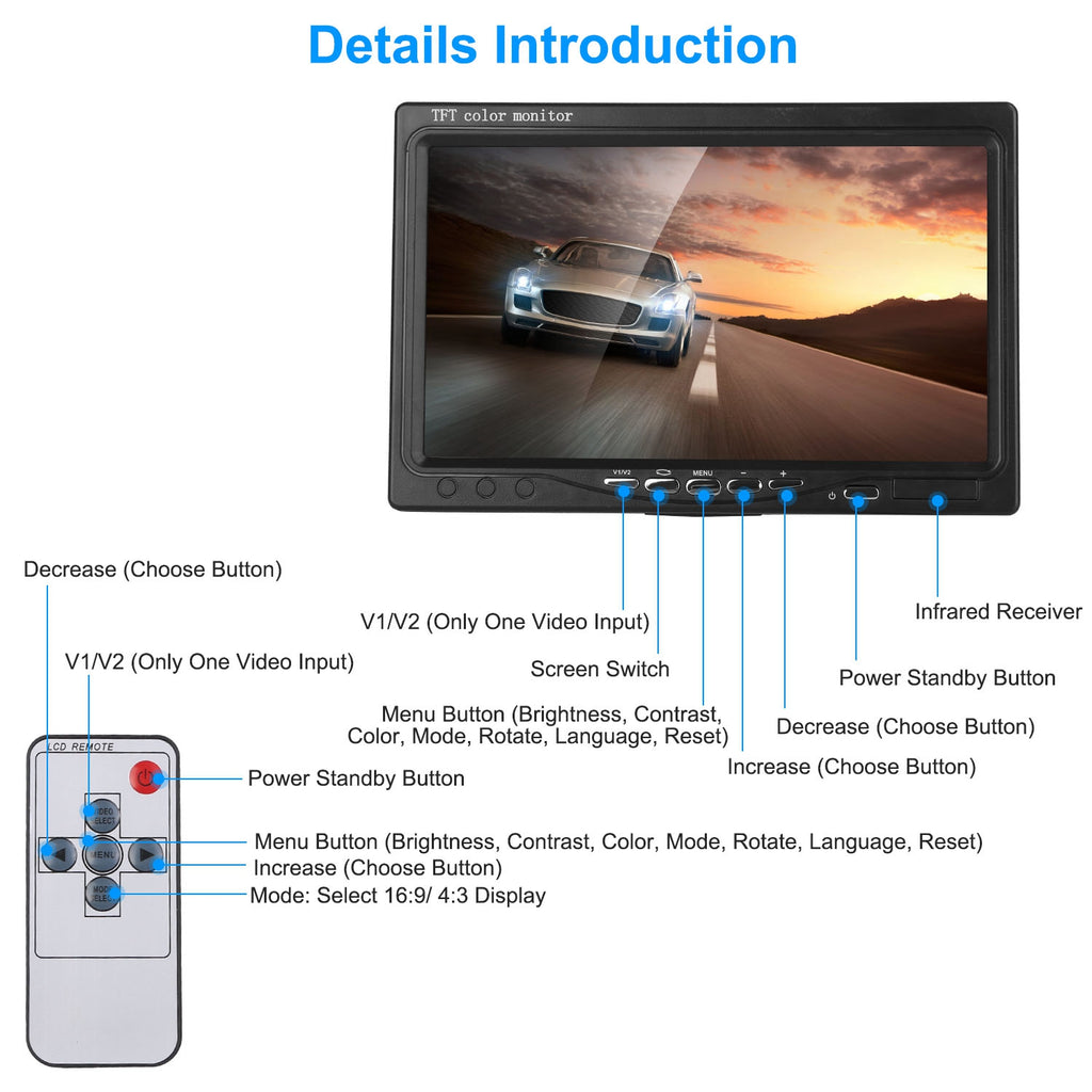 7" Backup Camera System | IP67 Waterproof | Night Vision | 110° Wide Angle | Trucks Vans SUVs — Prime Trend Market