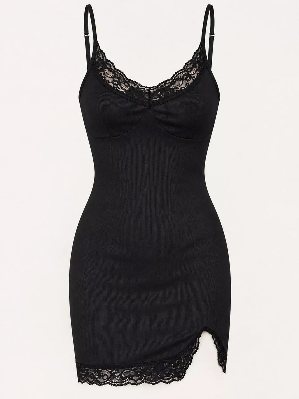 Lace-Detail Spaghetti-Strap Mini Dress