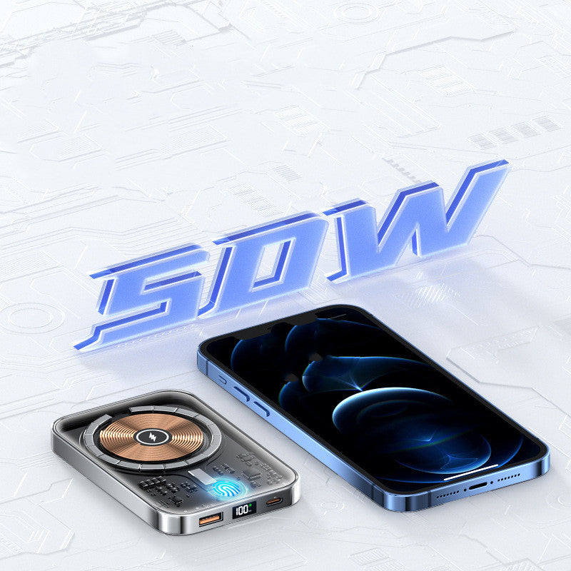 Transparent Wireless Magnetic Power Bank | 10000mAh MagSafe Compatible Fast Charge — Prime Trend Market