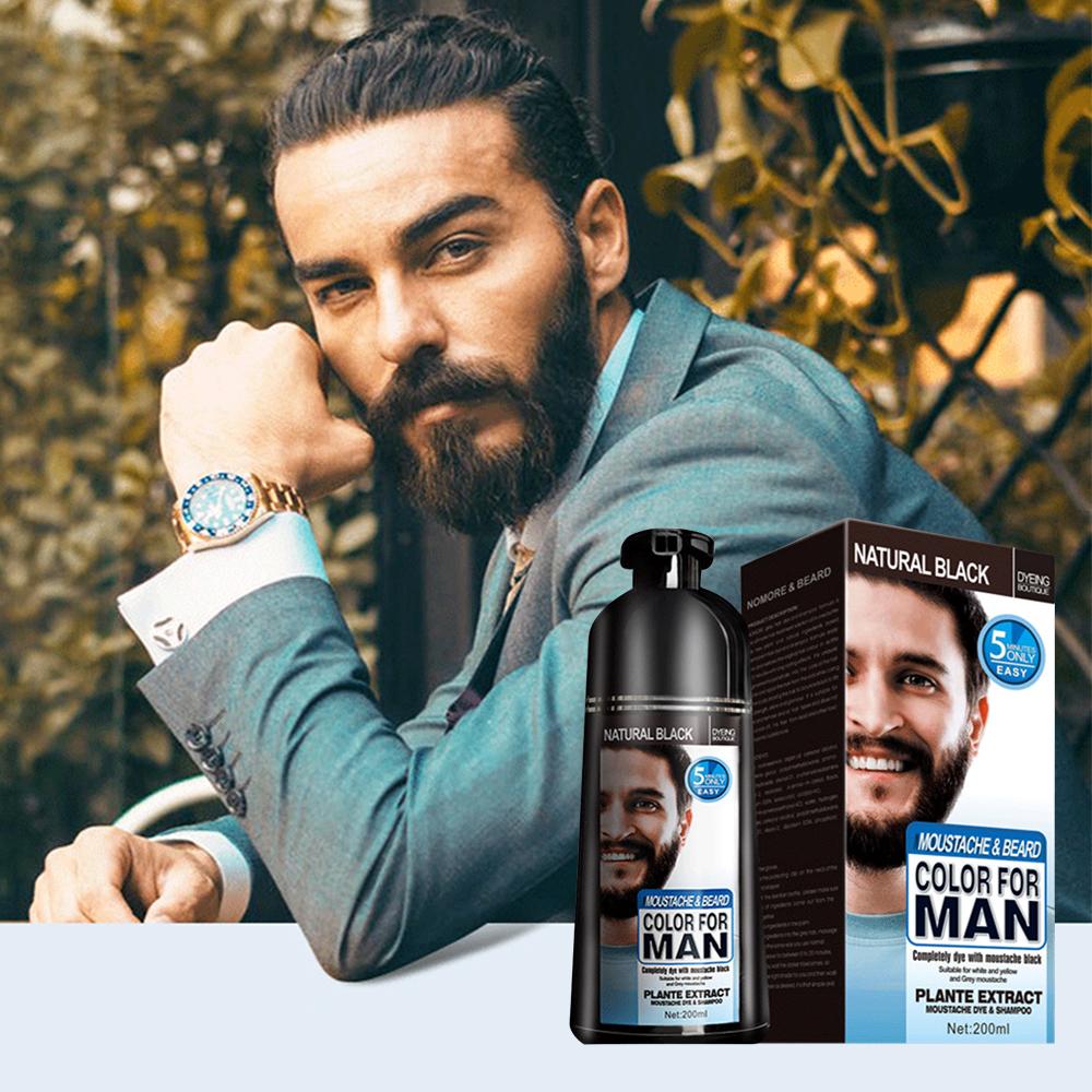 Beard & Hair Color Shampoo for Men | Natural Permanent Dye, Colors in Minutes, Long Lasting | 200ml — Prime Trend Market